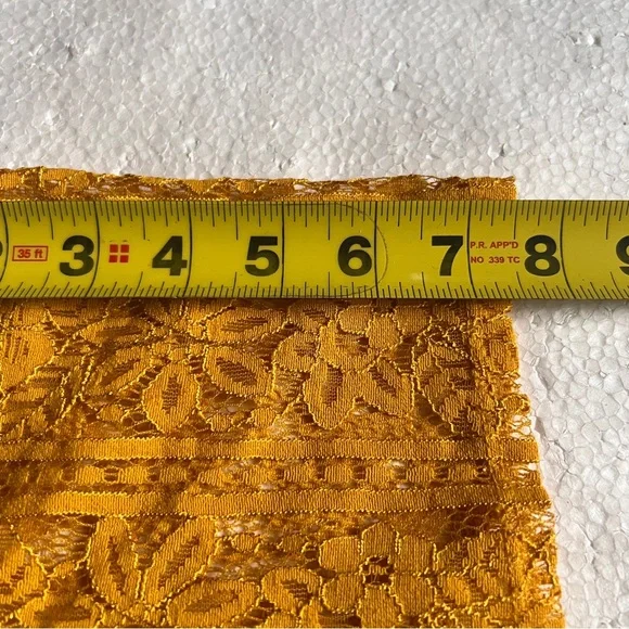 Kate & Mallory Mustard Yellow Lace Blouse with Ruffles-Size 2X - Picture 8 of 16